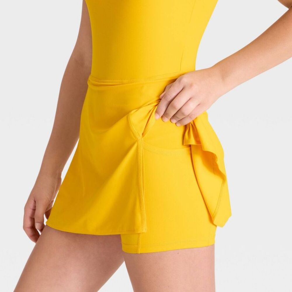 JoyLab Yellow Sleeveless Skort Romper - Picture 4 of 4